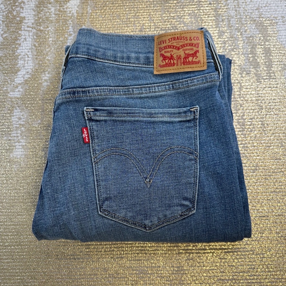 LEVI STRAUSS Denim Women's 505 Straight Leg Blue Jeans Medium Wash 8 W29xL32